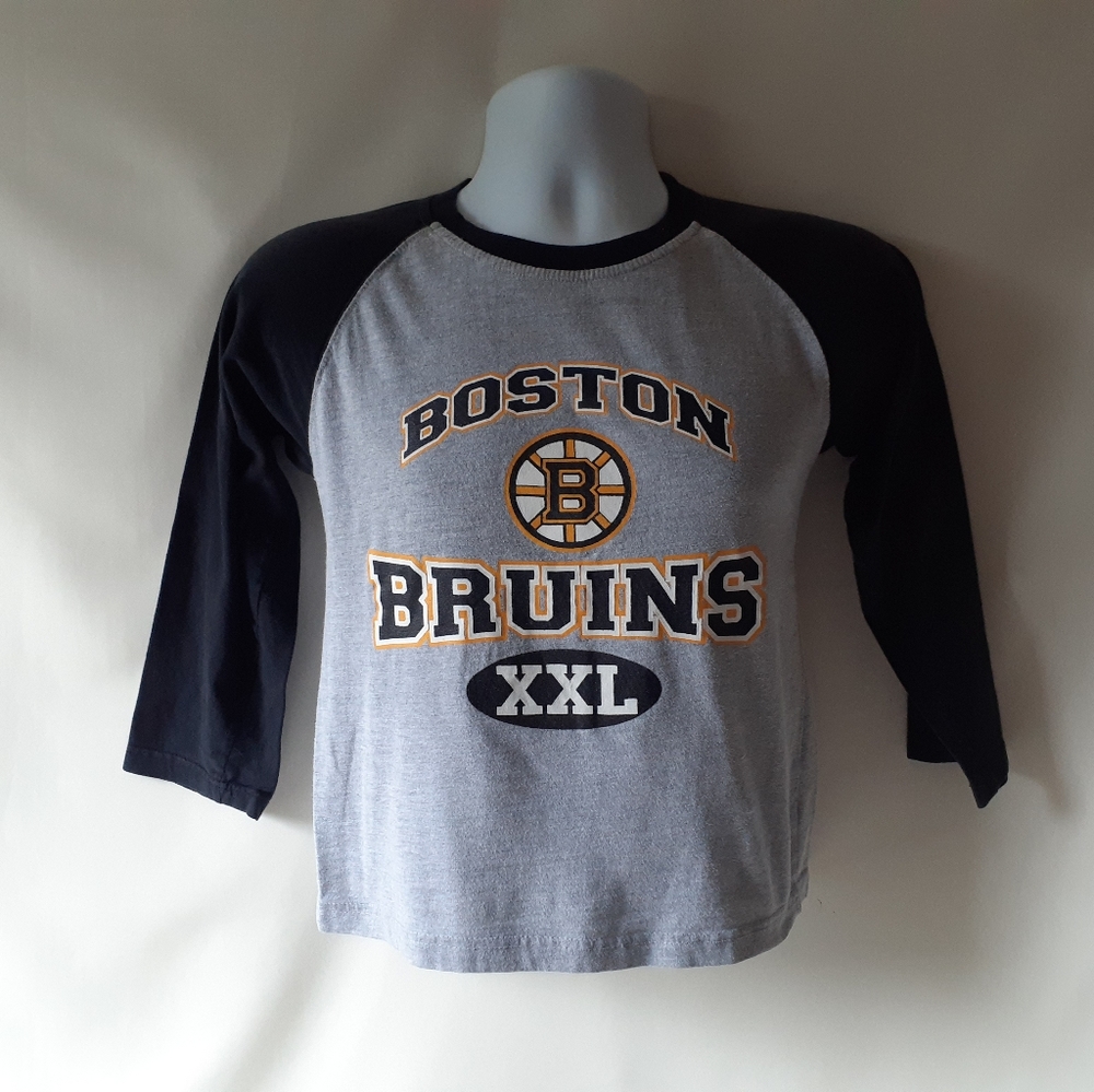Boston Bruins boys gray/black long-sleeve t-shirt